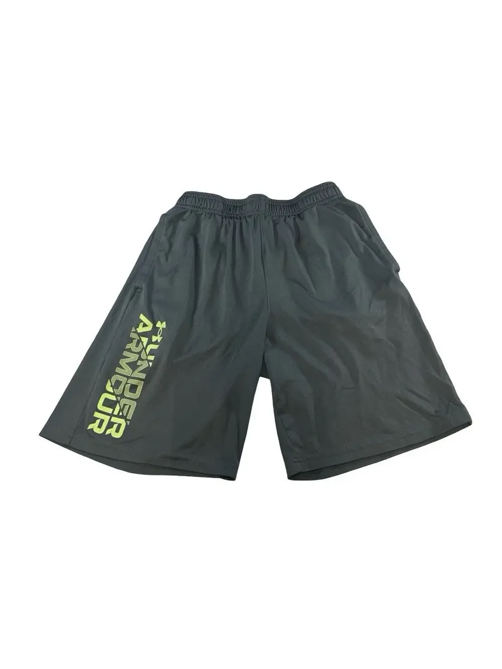 Under Armour Youth Large Athletic Shorts Gray Loose HeatGear Logo YLG